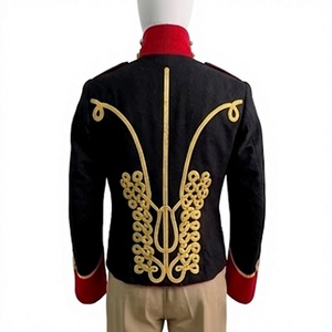 <b>Men</b> Hussar <b>Jacket</b> Stand Collar Button Front Long Sleeve Uniform Historic Costume Spring <b>Summer</b> - Product Image 2