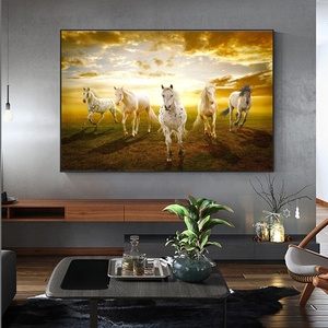 Cuadro decorativo de <span class=keywords><strong>caballos</strong></span> corriendo para sala de estar, pósteres con impresión en lienzo, cuadro de caballo, arte de pared, Marcos - Product Image 2