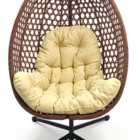 Fauteuil suspendu en rotin écologique personnalisé avec coussin imperméable, design contemporain, mobilier d'extérieur pour parc et école