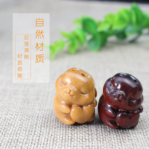 Heart Rabbit Pendant Sandalwood Craft Cute Cartoon <b>Keychain</b> Accessory Portable Decorative Ornaments <b>Personal</b> Gift - Product Image 4