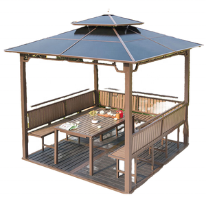 Pérgola de Jardín para Patio de Villa al Aire Libre, Toldo con Panel Solar, Elegante Gazebo para Exteriores - Product Image 2