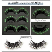 Veilleuses Glitter Noir Coton Bande Faux Cils Pleine Bande Cils 3D Cils Bande Naturelle Cils