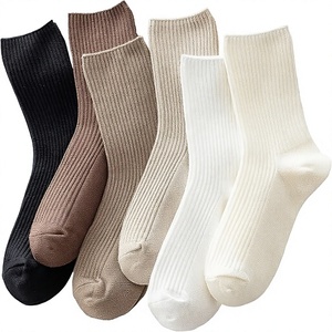 Chaussettes courtes blanches TW en Spandex/Coton respirantes, couleur unie, pour usage quotidien, décontractées, pour adultes, fines, tricotées, printemps - Product Image 1
