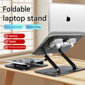 Support de refroidissement pliable pour ordinateur portable, support réglable pour tablette, rehausseur de <span class=keywords><strong>bureau</strong></span> pour ordinateur portable avec double ventilateur de refroidissement pour le <span class=keywords><strong>bureau</strong></span> et le jeu - Product Image 3