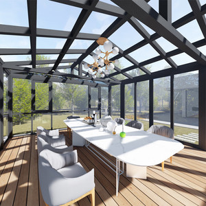 Véranda de jardin <span class=keywords><strong>solarium</strong></span> moderne en verre aluminium gratuit avec toit trempé pour villas <span class=keywords><strong>solarium</strong></span> vente maison accessoire - Product Image 3