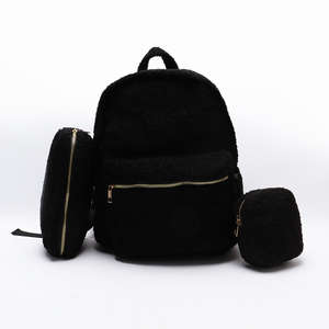 Sac à dos en peluche à fourrure rose noir marron Sherpa enfants adolescents étudiants sacs d'école garçons filles hiver mignon sacs en peluche - Product Image 1