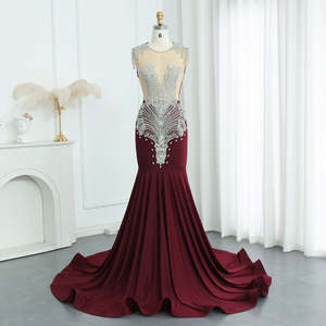 ชุดราตรีทรงเข้ารูปประดับคริสตัล Jancember RM057 Illusion สำหรับงานเลี้ยงตอนเย็น - Product Image 3