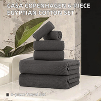 Ensemble de serviettes de bain design Casa Copenhagen, 6 pièces, 100% coton, gris pin, 300-499 GSM (2 serviettes de bain, 2 serviettes de toilette, 2