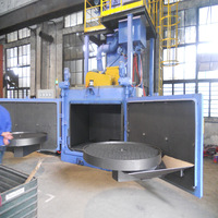 Machine de sablage rotative à 360 degrés Jinwo avec boîte de vitesses pour billes d'acier, couverture uniforme de la surface, engrenages complexes, vannes de précision