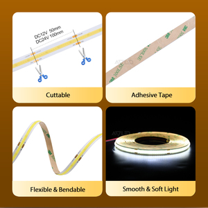 Wholesale 12v 24v 320 LEDs Dotless Flexible COB LED <b>Strip</b> for Home Cabinet Ceiling Commercial Projects - Product Image 2
