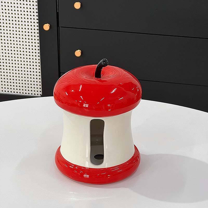 Apple core tissue box-red