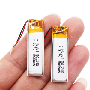 Personalizado 501240 220mah Bateria de Polímero de Lítio 500 v 3.7 mah Baterias de Células de Íon de Lítio Recarregável Baterias Lipo - Product Image 1