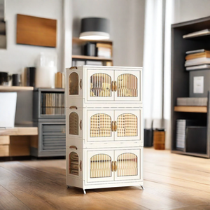 2-Pack 8.4 Gallon Stackable <strong>Storage</strong> Bins with <strong>Lids</strong> <strong>Collapsible</strong> with Wheels and Door for <strong>Storage</strong> and Organization - Product Image 5