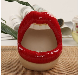 Pot de fleur en céramique créative, Vase artisanal, <span class=keywords><strong>jardinière</strong></span> de lèvres, cadeau pour bouche <span class=keywords><strong>Sexy</strong></span>, conteneur de plante verte, cendrier, décoration de maison - Product Image 4