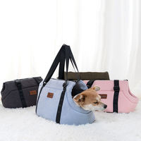 Sac de transport moderne pour animaux de compagnie avec tête en extérieur, sangle d'épaule réglable, matière Oxford respirante, fermeture à boucle pour chats et petits chiens, voyage en extérieur