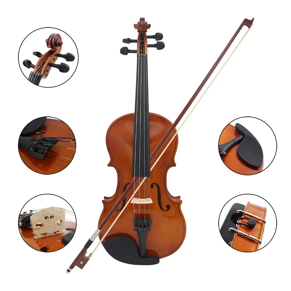 Manufacturers top sales the solid wood violin for beginners practice