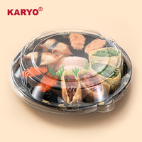 KARYO 201 Blister de luxe PET jetable nourriture japonaise repas boîte à lunch conteneur en plastique à emporter plateau à sushi avec couvercle anti-buée