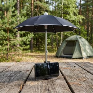 Mini Cute Sier Decorative Prop <b>Toy</b> Umbrella with Printed Logo Convenient Take-Out <b>Mobile</b> <b>Phone</b> Sunshade Plastic Handle - Product Image 3