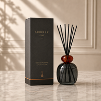 Diffuseur de parfum d'ambiance de luxe 120 ml, bâtonnets inclus, OEM, marque privée, parfum personnalisé, flacon en verre, coffret cadeau, écologique, sécurité professionnelle