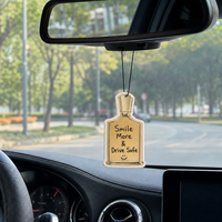 Diffuseur de parfum en coton en forme de bouteille pour rétroviseur de voiture de luxe, avec espace mémo