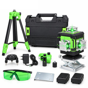 DERUIDA Outils à main multifonctionnels, niveau laser rotatif 4D 16 lignes vert, niveaux laser automatiques populaires avec trépied DIY pour une utilisation facile - Product Image 1