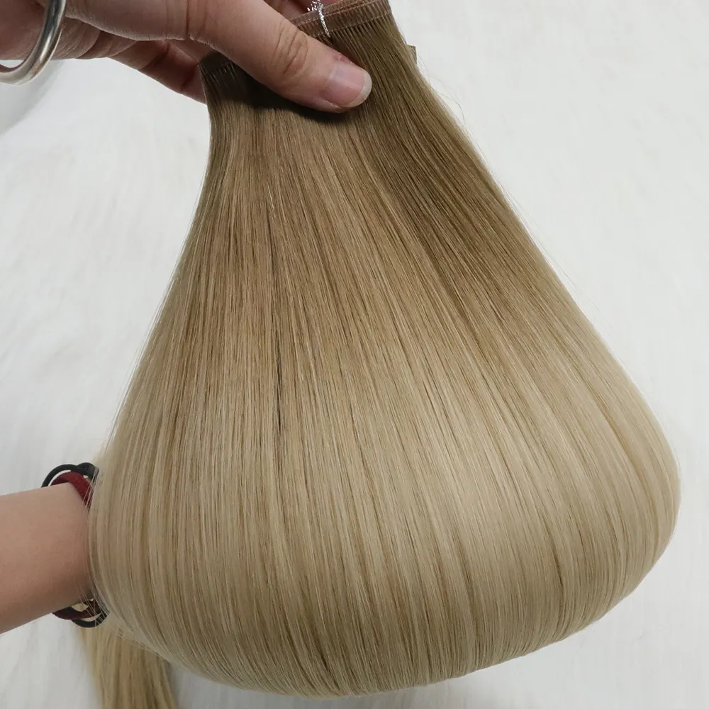 Changshunfa Invisible PU weft hair extensions russian remy human hair weave