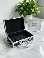 Kotak Penyimpanan Multiguna Minimalis Aluminium Brushed dengan Logo Custom untuk Perlengkapan Medis & Kosmetik, Warna Ungu untuk Hijau - 25.9x17.3x17.5cm