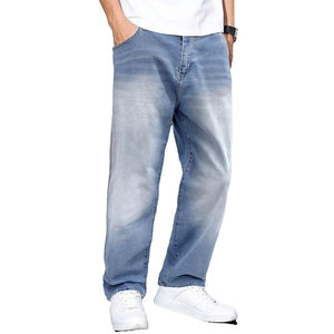 بنطلون جينز رجالي واسع الساق بتصميم عتيق متدرج اللون، بنطلون دنيم هيب هوب Y2K مغسول، ملابس الشارع الفضفاضة، بنطلون كاجوال - Product Image 3