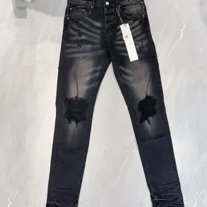 Moda özel Biker Strech erkek eğilim eski pantolon artı boyutu tasarımcı erkekler's yüksek sokak kot