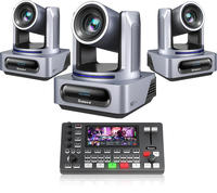 Cámara de Conferencia Tenveo VX20M NDI 4K AI 20X y Mezclador de Video Todo en Uno PC500 4K con Pantalla de 5.5 Pulgadas, 4 Puertos HDMI + 4 Puertos SDI NDI