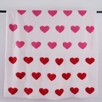 Plaid tricoté jacquard cœur personnalisé, durable, résistant à la déformation, 50*70, 1020g, pour un confort quotidien