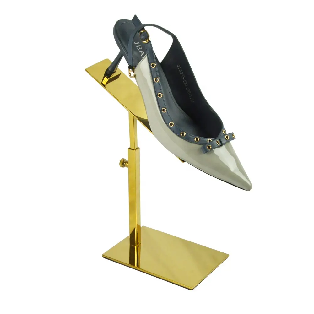 Customized High Quality Titanium Gold Plating Stainless Steel Shoe Display Rack