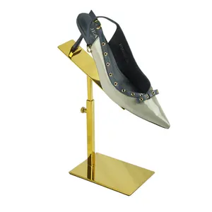 Espositore per scarpe in acciaio inossidabile placcato oro titanio personalizzato di alta qualità