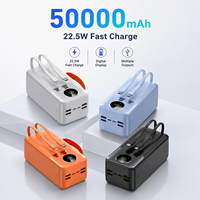 22,5W Schnelle Powerbanks 50000 mAh Kapazität Mit Digitalanzeige Vier USB-Ausgänge PD-Ladegerät Mit 2 Kabeln Powerbank für Telefone