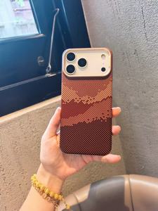 Custodia per telefono con motivo pied-de-poule a foro largo compatibile con <span class=keywords><strong>iPhone</strong></span> 17 Pro Max, <span class=keywords><strong>cover</strong></span> rigida magnetica integrata con texture intrecciata per <span class=keywords><strong>iPhone</strong></span> 16/15 - Product Image 3