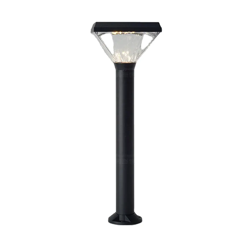 Extérieur étanche jardin villa solaire LED 3W aluminium pelouse lumière 700mm plug-in noir pelouse lumière