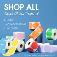 Étiquettes thermiques rondes personnalisées pour imprimante d'étiquettes d'expédition 500 pièces violet envoi direct étiquettes thermiques pli en éventail sans BPA