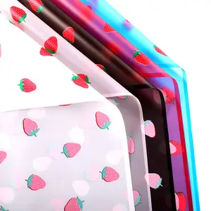 Wholesale customized size strawberry design brand logo printing wrapping flower floral wrapping paper for Gift