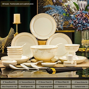 Service de vaisselle en céramique de Jingdezhen, assiettes en porcelaine fine, vaisselle domestique, vente en gros, personnalisation de l'image et du logo - Product Image 6