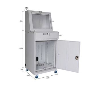 Industrial <b>Pc</b> Computer Cabinet Mobile Vertical Rack Lockable Heat Resistant Workshop <b>Storage</b> With Ups Voltage Regulation - Product Image 2