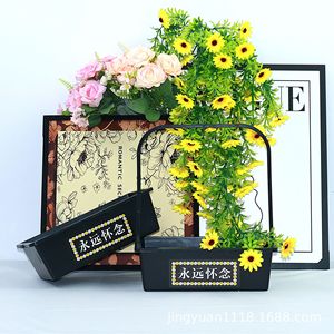 Jingyuan Memorial <b>Flower</b> Basket Black Plastic <b>Artificial</b> <b>Flower</b> Holder For Qingming Festival Tomb Sweeping Ancestor Worship - Product Image 4