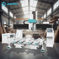 Routeur CNC à portique 5 axes JR-ATC16-32, machine de travail du bois automatique de haute précision, usinage 5 faces à une pince, fraisage 3D courbé