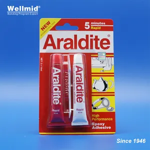 Araldite Perekat Epoksi Kinerja Tinggi 5 Menit Lem AB Cepat Paket Internasional Baru 2*15Ml DIY Ikatan Plastik Kaca Logam