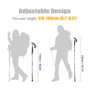 Bâtons de ski, de randonnée et de trekking réglables, pliables et portables en alliage d'aluminium 6061 pour la <span class=keywords><strong>marche</strong></span> <span class=keywords><strong>nordique</strong></span> et l'escalade - Product Image 6