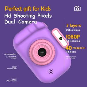 Cámara Digital Infantil de Regalo, 40 Megapíxeles HD, Lentes Duales Delanteras y Traseras, Pantalla, Carga USB, para Niños - Product Image 2