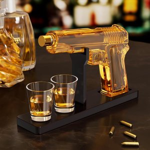 Juego de decantador de whisky Premium <span class=keywords><strong>con</strong></span> 2 vasos Dispensador de licor personalizado para Bourbon <span class=keywords><strong>Vodka</strong></span> Regalo de cumpleaños único para papá, hijo - Product Image 5