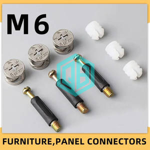 M6 Ensemble <span class=keywords><strong>de</strong></span> boulons et écrous pour meubles Ensemble <span class=keywords><strong>de</strong></span> fixateurs <span class=keywords><strong>de</strong></span> liens <span class=keywords><strong>de</strong></span> bureau pour cabine à vêtements Vis trois en un Écrou pour le travail du bois Longueur 32 35 40mm - Product Image 2