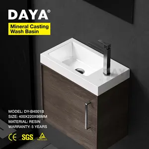 Lavabo de baño clásico moderno Lavabo de mano de pedestal de Polymarble blanco