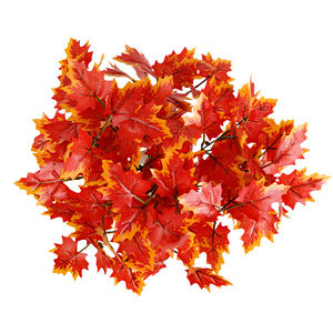 Hojas de arce artificiales Paquete de colores de otoño artificial Fiesta de Acción de Gracias de Halloween Decoraciones de mesa de jardín Hoja de arce de otoño - Product Image 3
