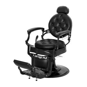 Silla de peluquero con elevador hidráulico negro Vintage, muebles reclinables de Material metálico para salón de peluquería, fábrica al por mayor - Product Image 1